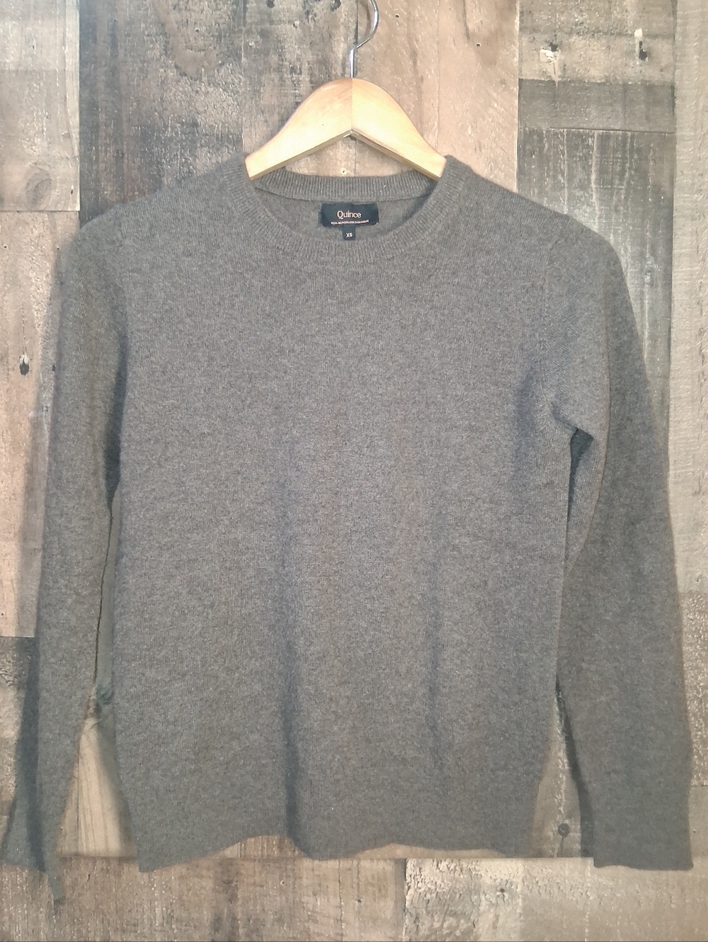 Quince XS Women 100% Mongolian Cashmere Crewneck Luxurious Brown Cozy Sweater